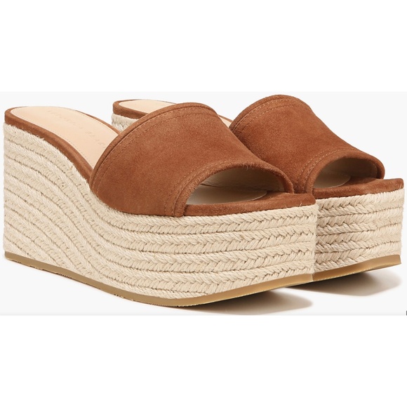 NEW VERONICA BEARD GABLE HAZELWOOD SUEDE ESPADRILLE PLATFORM WEDGE SANDAL. SZ 8M - Picture 3 of 10